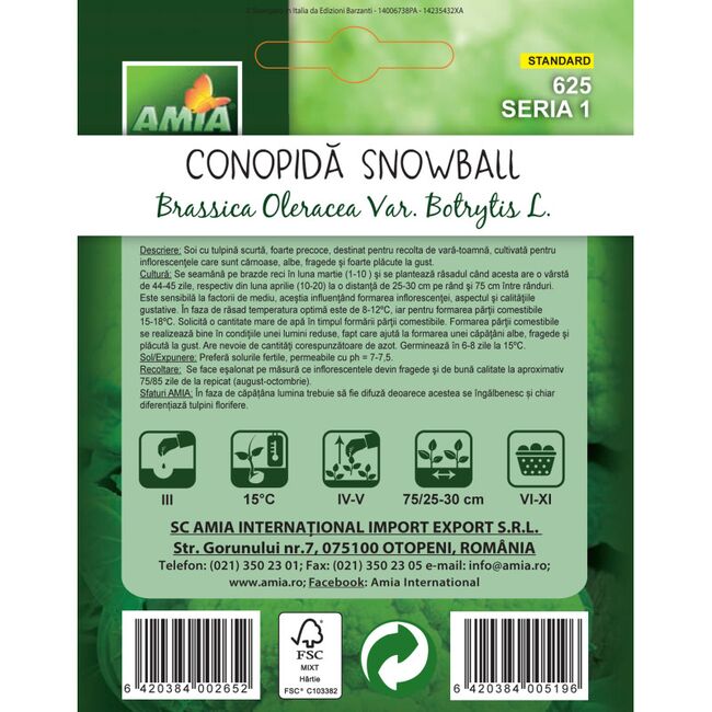 Seminte de conopida Snowball 0,8 grame