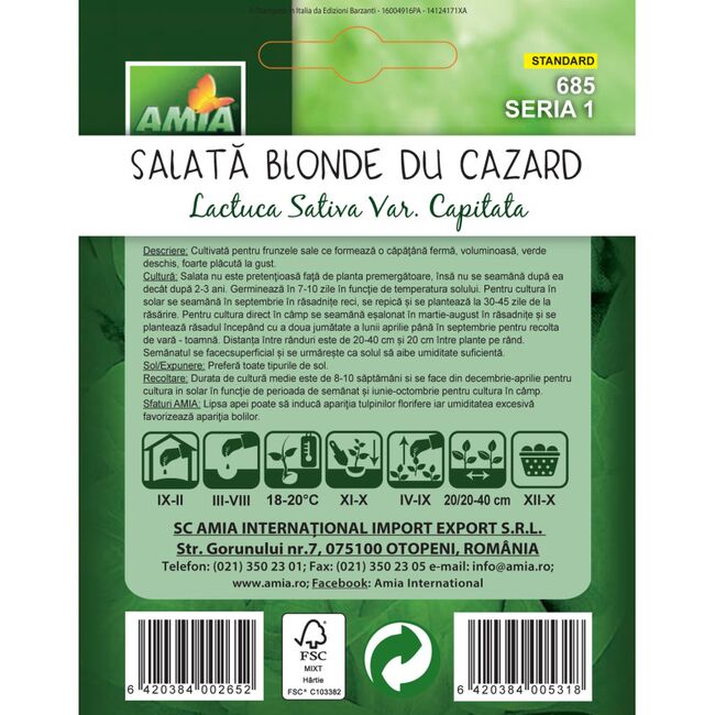 Seminte de salata Blonde du Cazard 2 grame