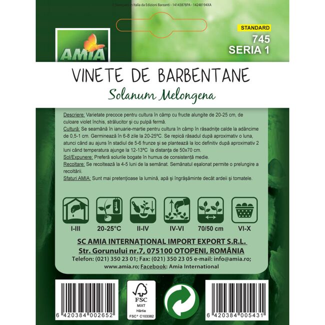 Seminte de vinete de Barbentane 1 gr