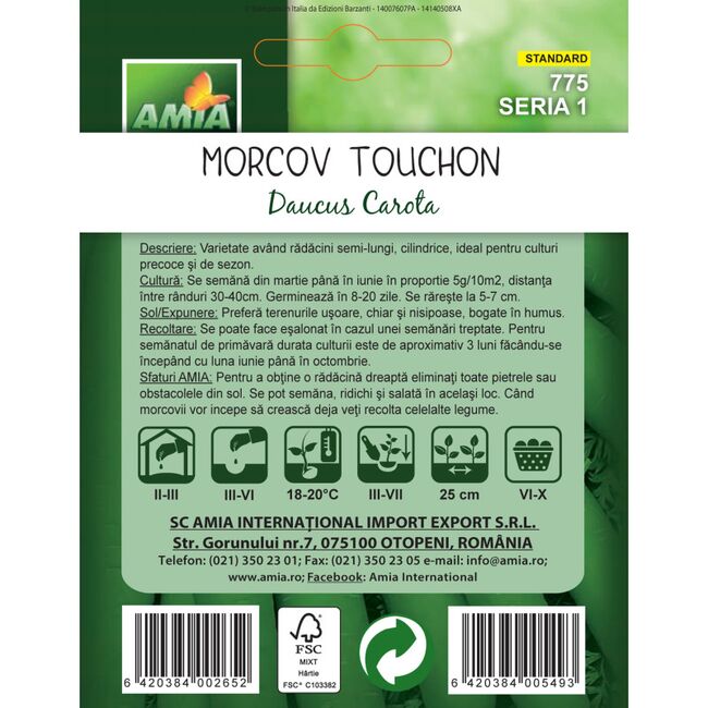 Seminte de morcov Touchon, 3 grame