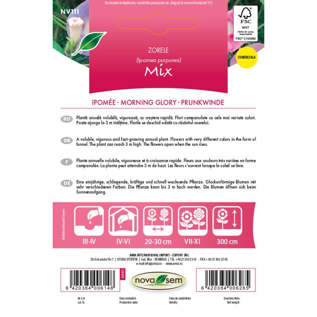 Seminte de flori Zorele amestec 2,5 grame