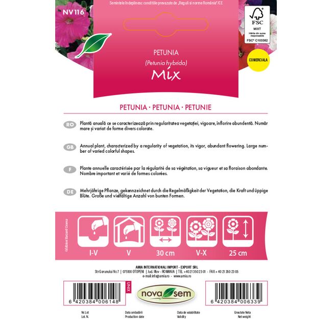 Seminte de flori Petunia amestec 0,1 grame