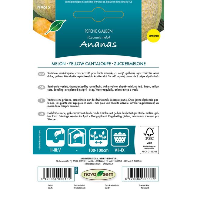 Seminte de pepene galben Ananas 1 gr