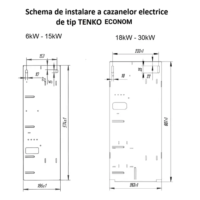 Centrala electrica Tenko ECONOM, 4,5 kW, 220 V/380 V – pana la 45 m² suprafata incalzita